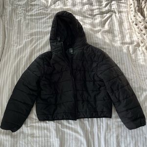 Black puffer coat